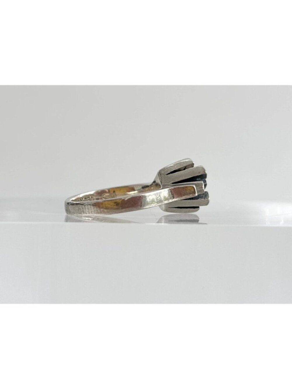 Brutalist Danish Made 1950's Classic Sterling Silver 925 Vintage Ring - sz 6 - Picture 4 of 16